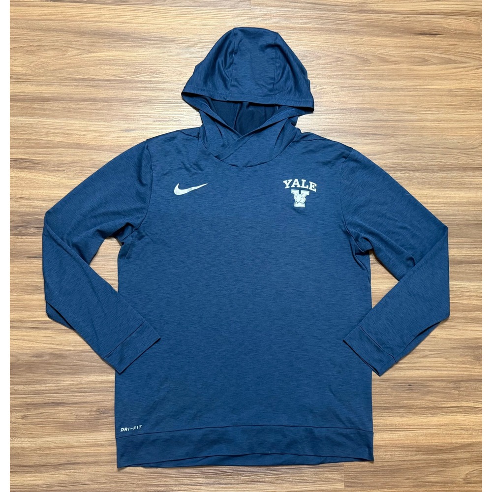 Nike Yale Bulldogs Dri-FIT Performance Hoodie Mens Navy Long Sleeve Top Sz L